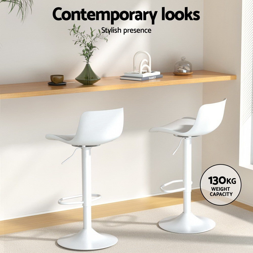 Artiss Fynn Swivel Bar Stools - White