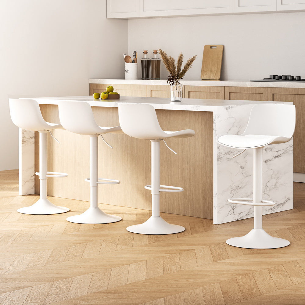 Artiss Fynn Swivel Bar Stools - White