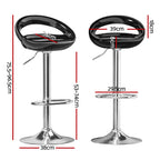 Artiss Dekker Black Gas Lift Bar Stools