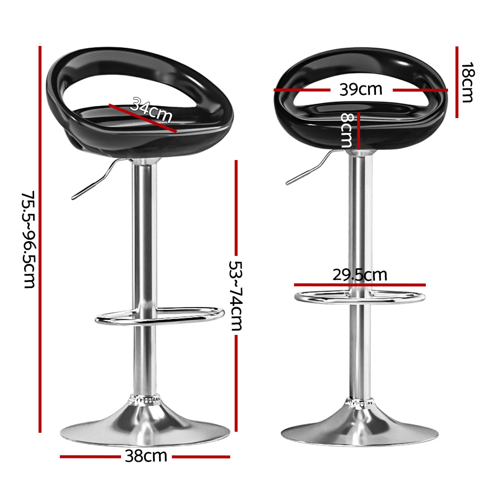 Artiss Dekker Black Gas Lift Bar Stools
