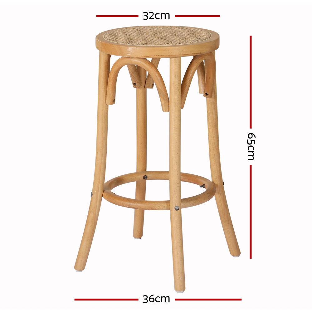 Artiss Rattan Seat Bar Stool in Pine