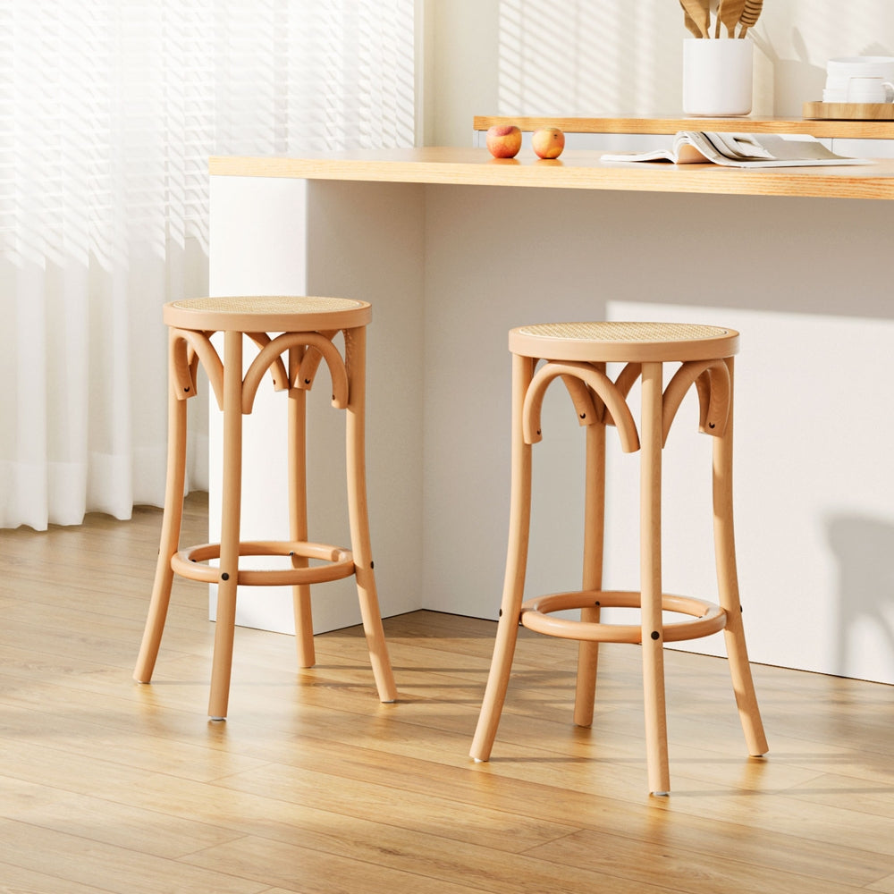 Artiss Apri Bar Stool - Rattan & Wood