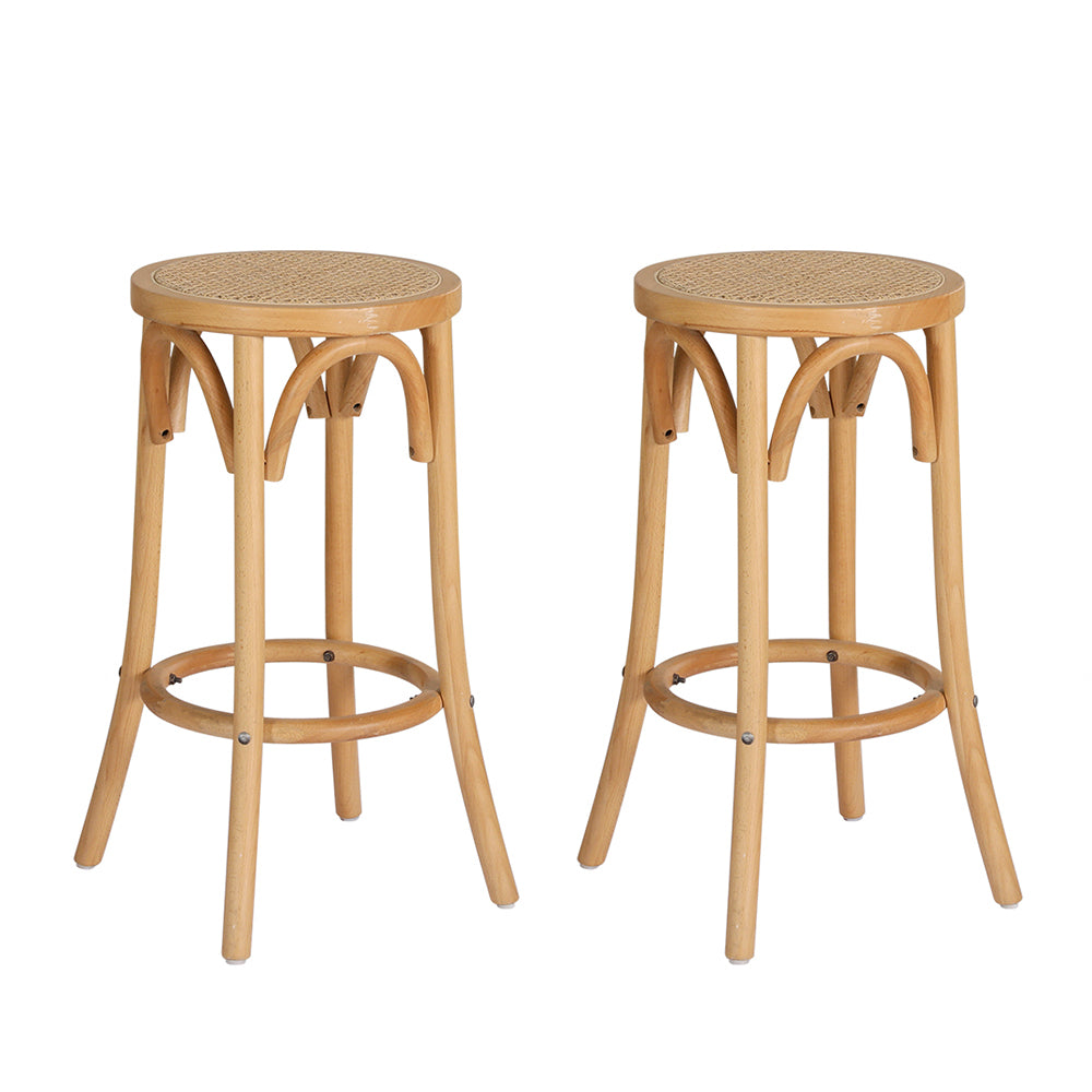 Artiss Apri Bar Stool - Rattan & Wood