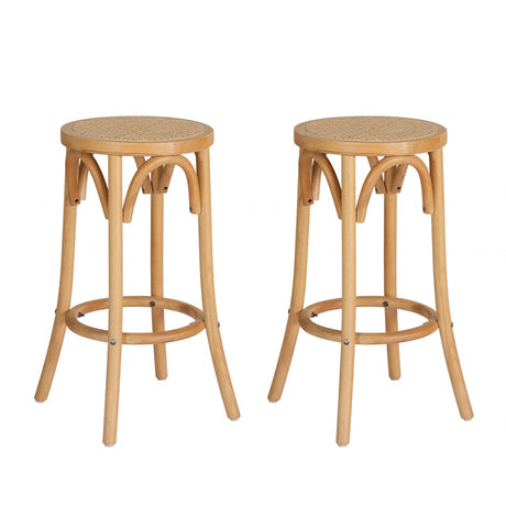 Artiss Apri Bar Stool - Rattan & Wood