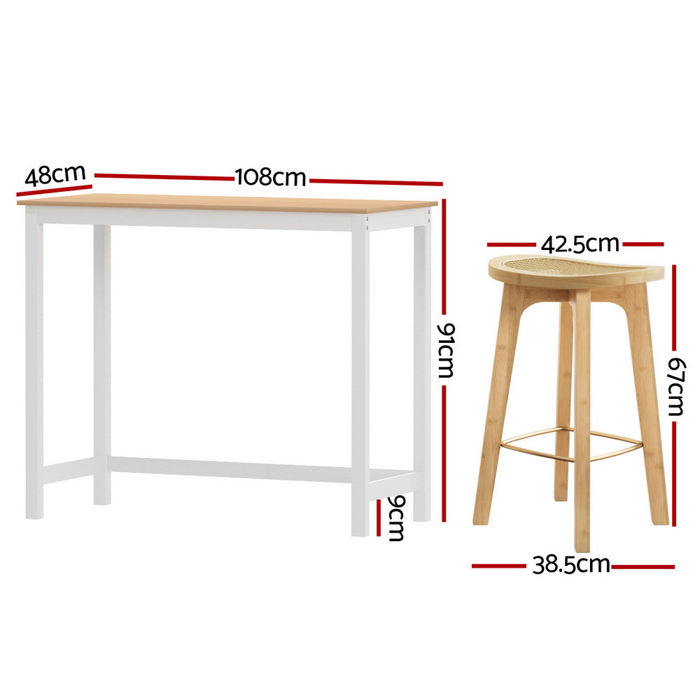 Artiss Bar Table and Stools Set
