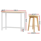 Artiss Bar Table and Stools Set