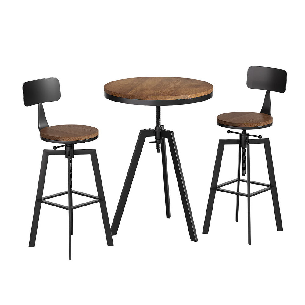 Artiss Industrial Bar Table and Stool Set