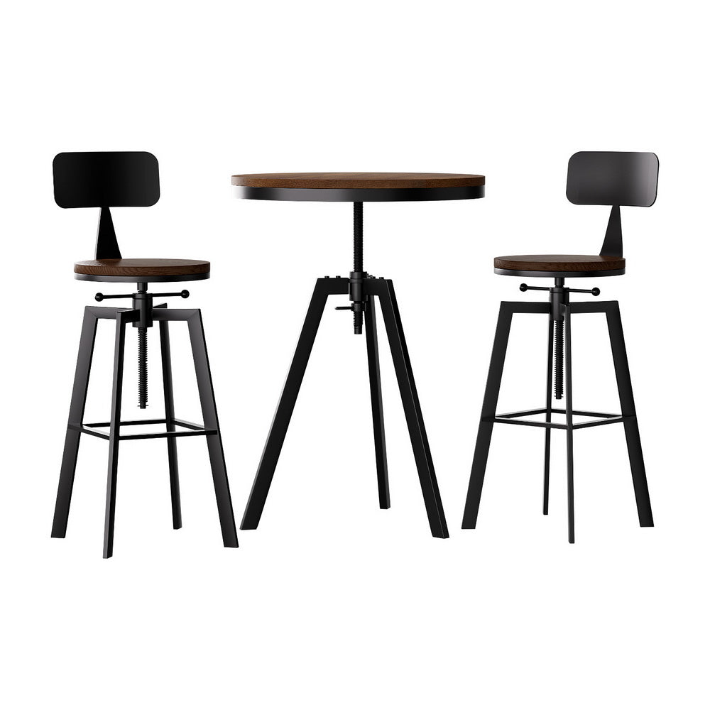 Artiss Industrial Bar Table and Stool Set