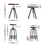 Artiss Industrial Bar Table and Stool Set