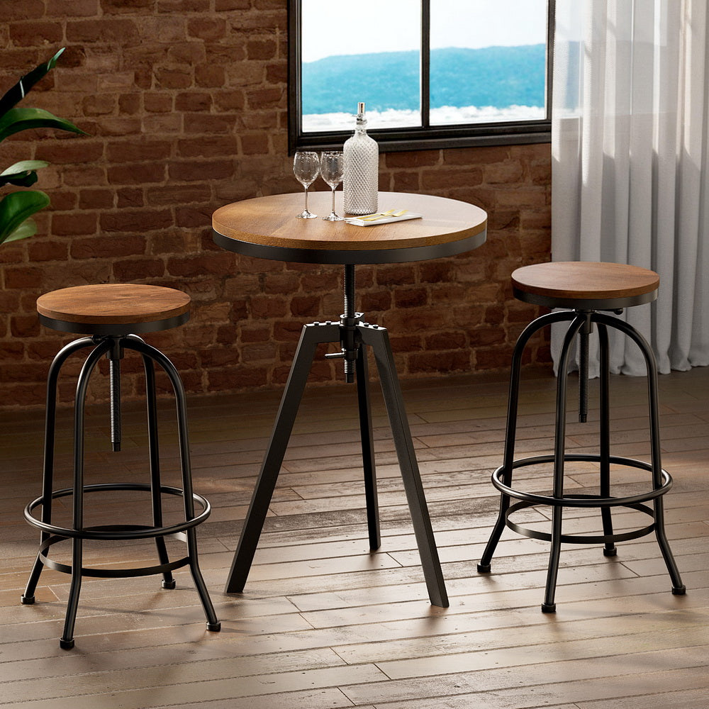 Artiss Industrial Bar Table and Stool Set