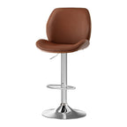 Artiss Adjustable Brown Leather Bar Stool