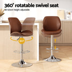 Artiss Adjustable Brown Leather Bar Stool