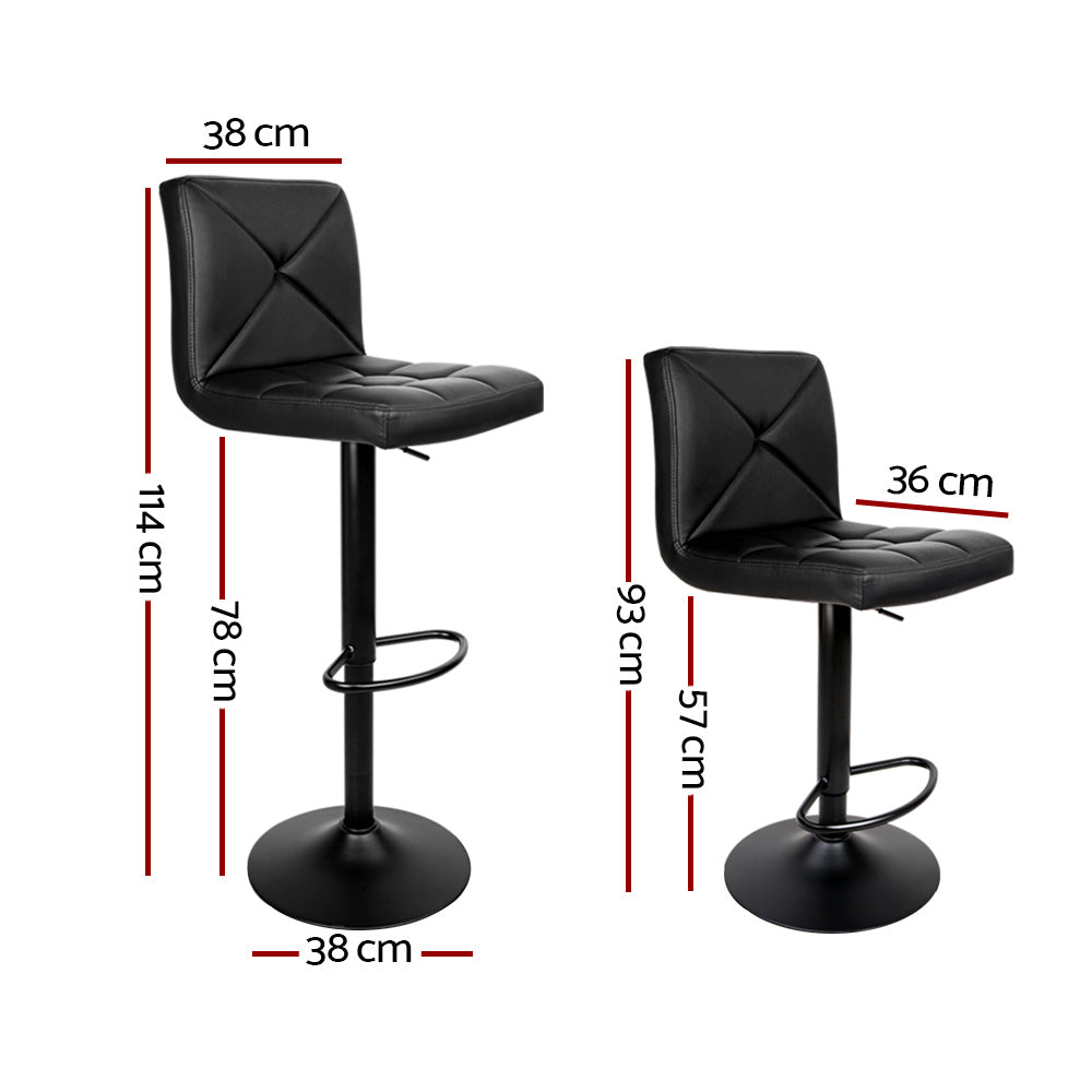 Artiss Black PU Leather Bar Stools Set