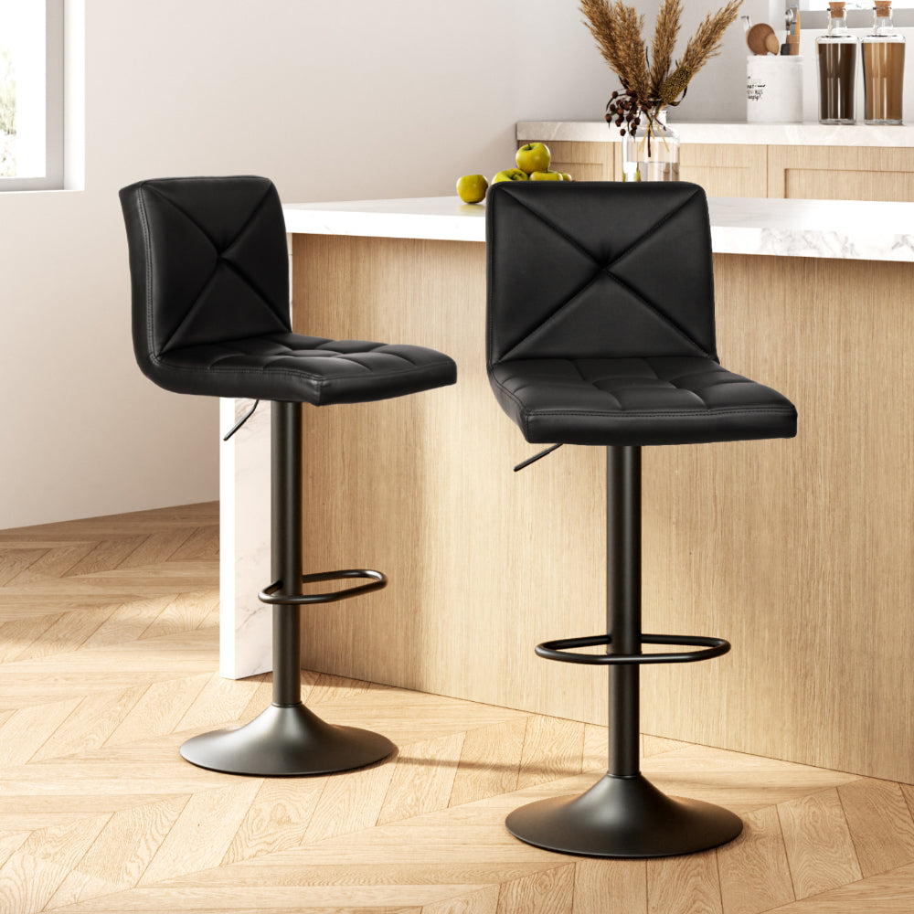 Artiss Black PU Leather Bar Stools Set