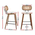 Artiss Rattan Bar Stools - Set of 2