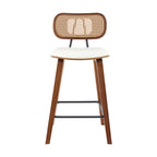 Artiss Rattan Bar Stools with PU Leather Cushion