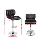 Artiss 4x Luxury Black Gas Lift Bar Stools