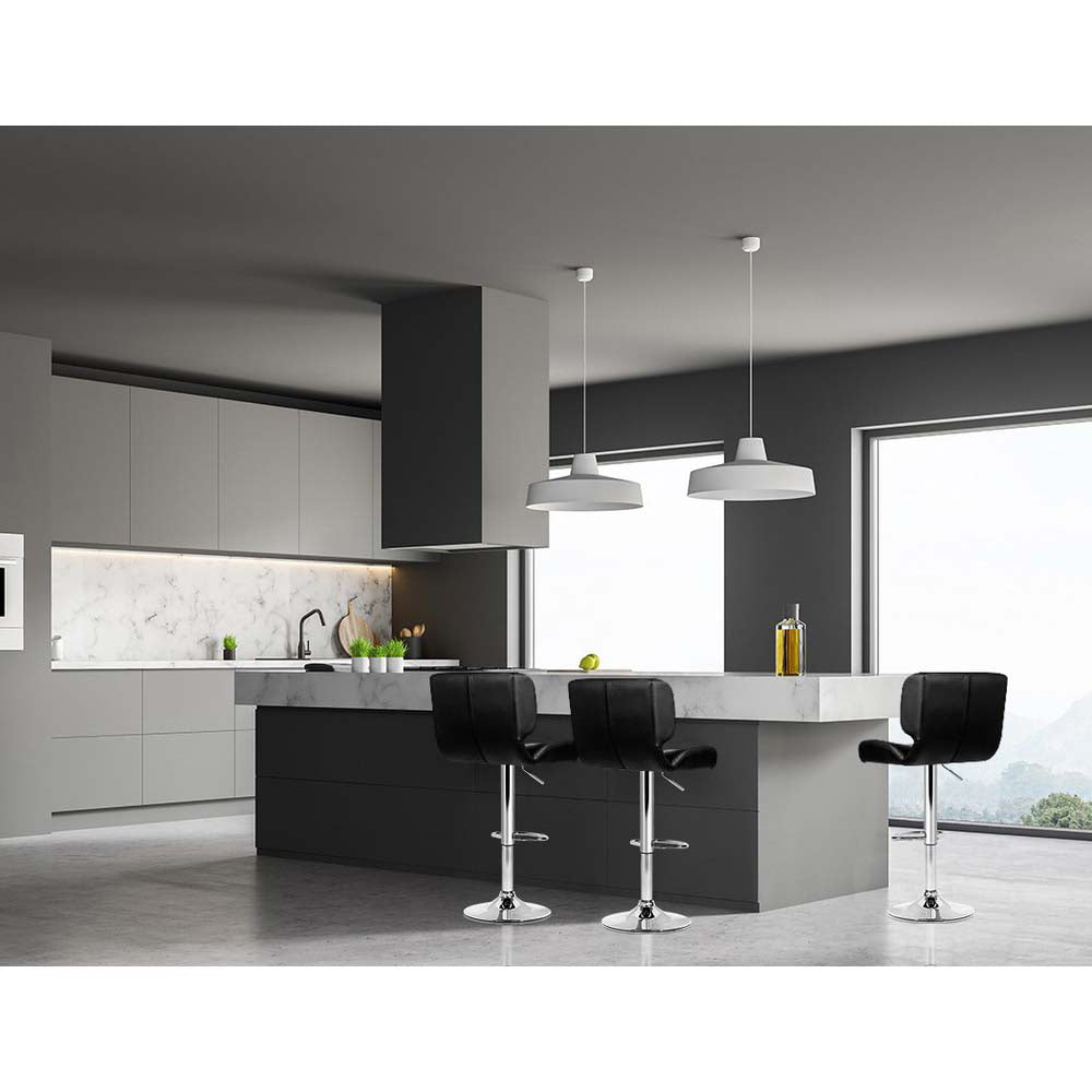 Artiss 4x Luxury Black Gas Lift Bar Stools