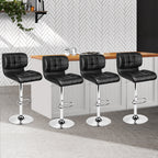 Artiss 4x Luxury Black Gas Lift Bar Stools