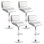 Artiss White Leather Gas Lift Bar Stools