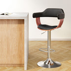 Artiss Black Gas Lift Bar Stool with Armrest