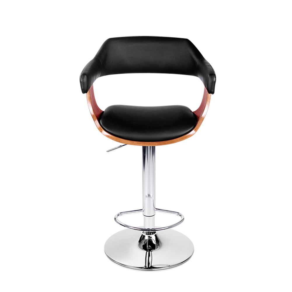 Artiss Black Gas Lift Bar Stool with Armrest