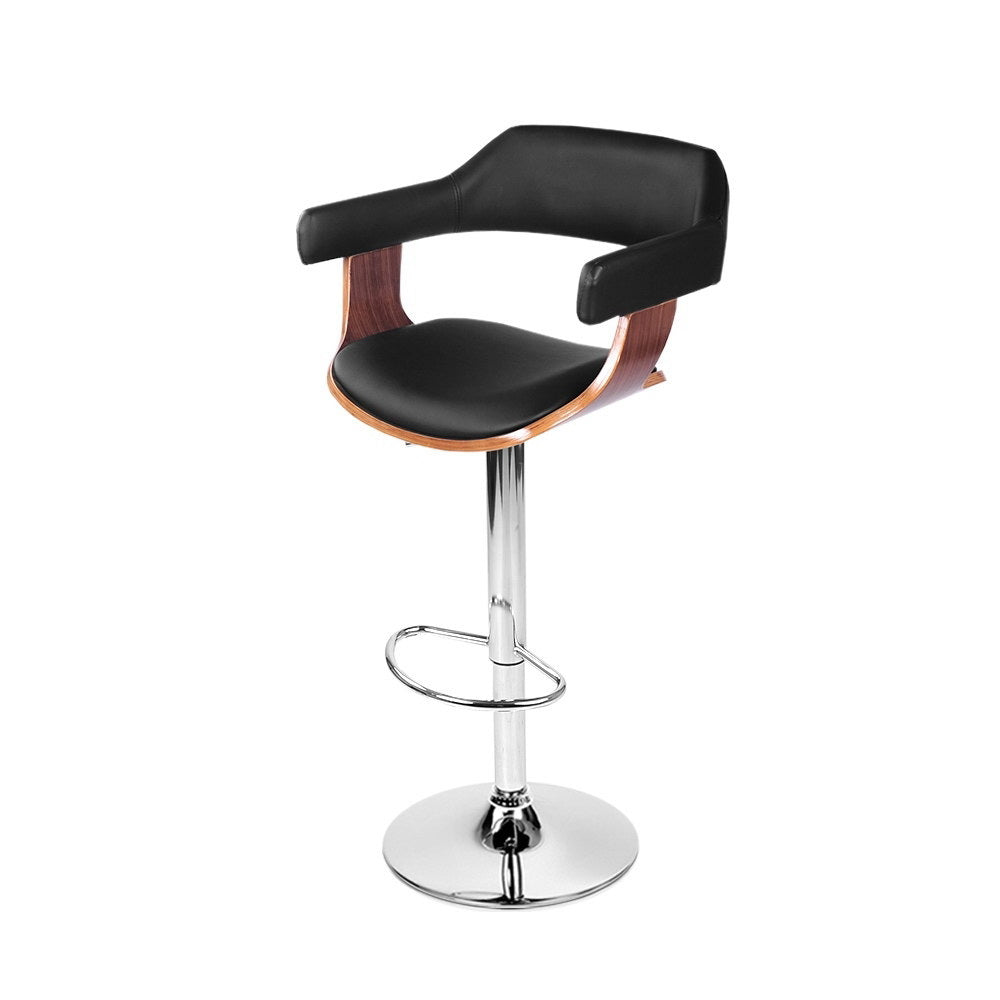 Artiss Black Gas Lift Bar Stool with Armrest