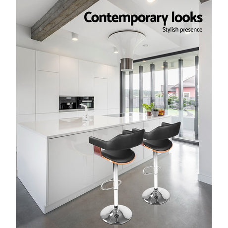 Elegant Gas Lift Bar Stools with Armrests