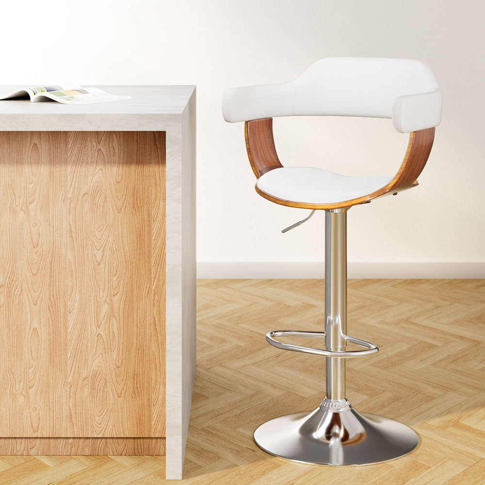 Artiss White Gas Lift Bar Stool