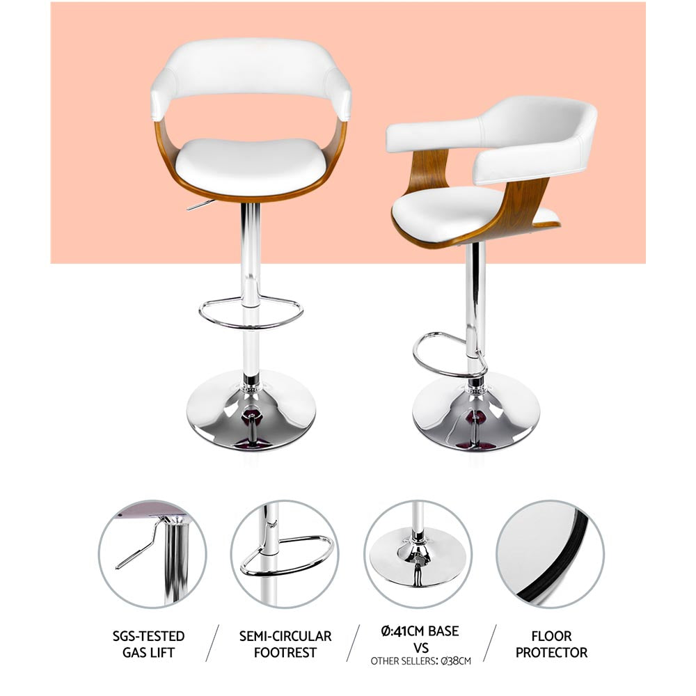 Artiss White Gas Lift Bar Stool