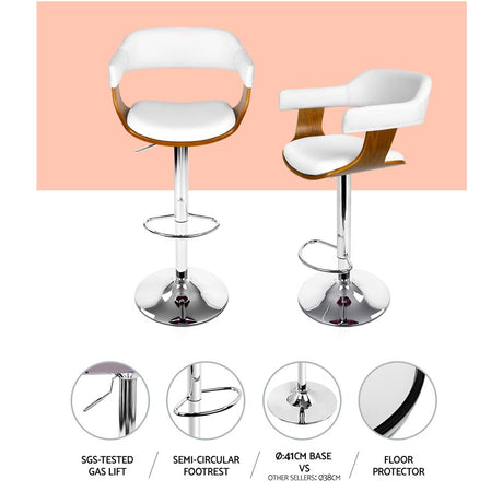 Elegant Gas Lift Bar Stools with Armrests