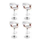 Artiss White Leather Gas Lift Bar Stools