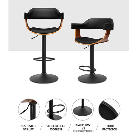 Artiss Gas Lift Bar Stool with Armrests