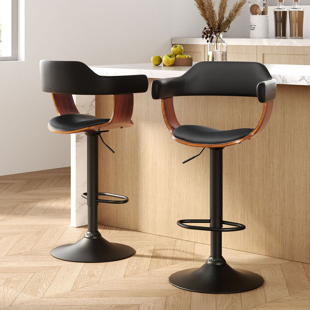 Elegant Gas Lift Bar Stools with Armrests