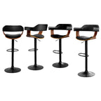 Artiss Black Gas Lift Bar Stools with Armrests