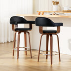 Artiss Leather Seat Bar Stools - Set of 2