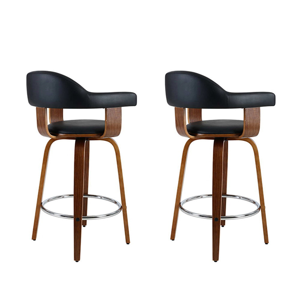 Artiss Leather Seat Bar Stools - Set of 2