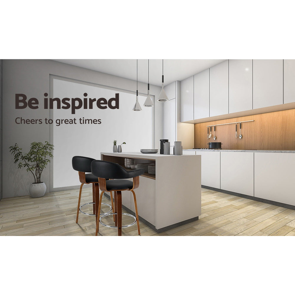 Artiss Leather Seat Bar Stools - Set of 2