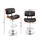 Artiss Gas Lift Black Leather Bar Stool