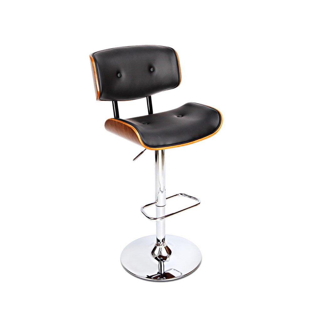 Artiss Gas Lift Black Leather Bar Stool
