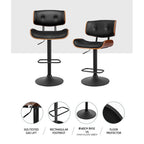 Artiss All Black Gas Lift Bar Stool