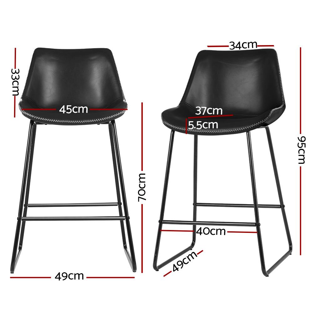 Artiss Fenella Black Bar Stools - Set of 2