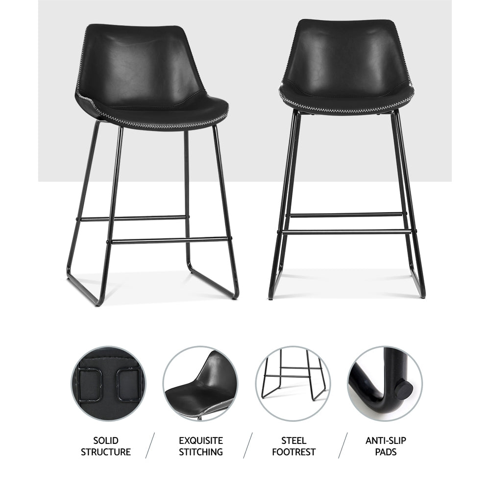 Artiss Fenella Black Bar Stools - Set of 2