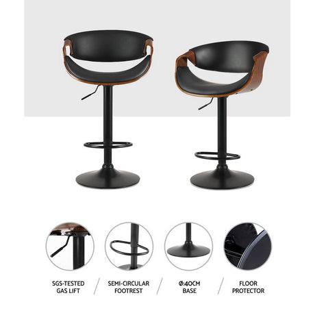 Elegant Gas Lift Bar Stools with Armrests