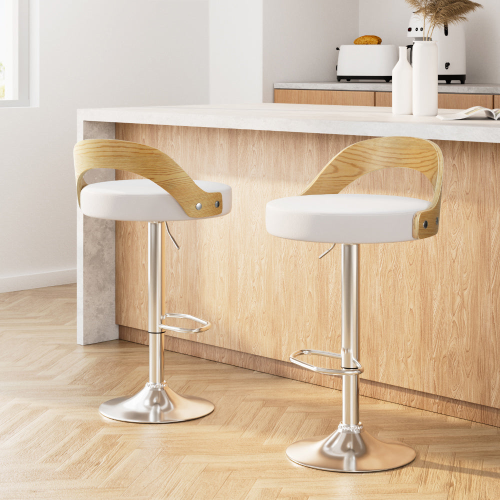 Artiss Publia Adjustable White Bar Stools