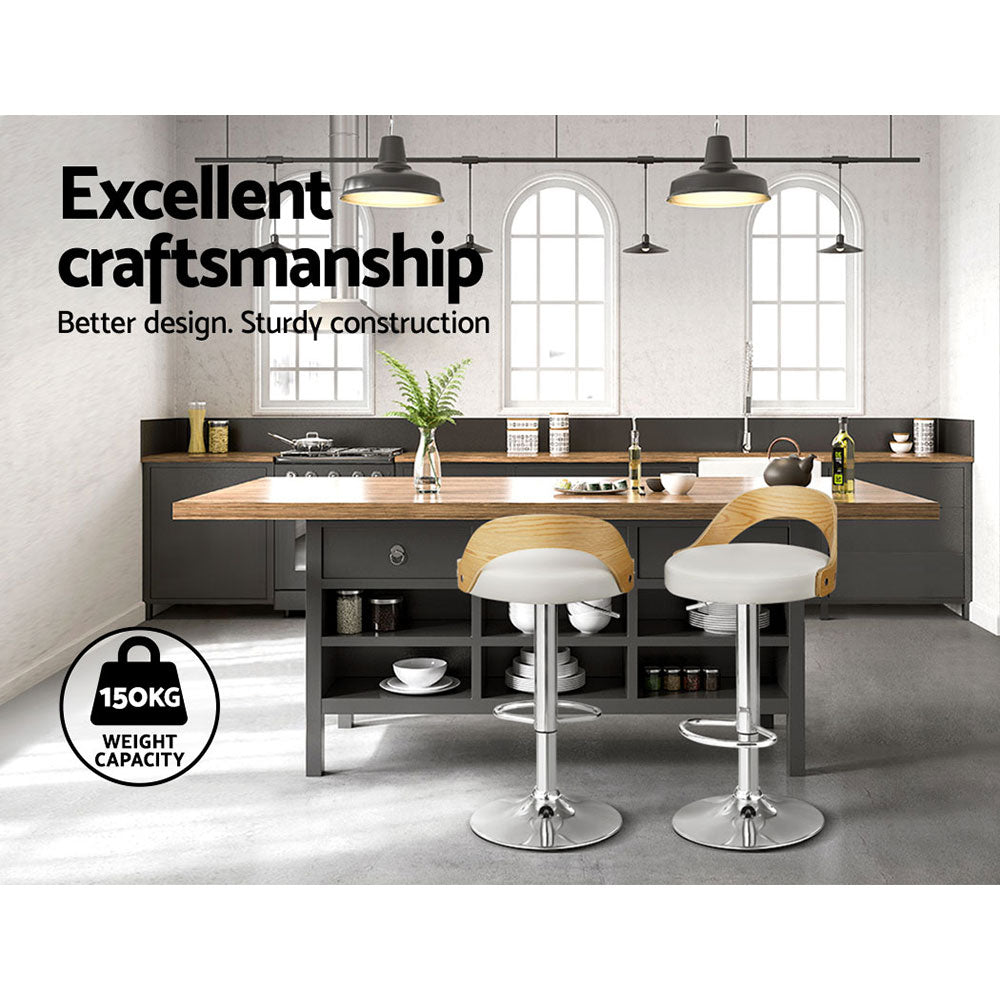 Artiss Publia Adjustable White Bar Stools