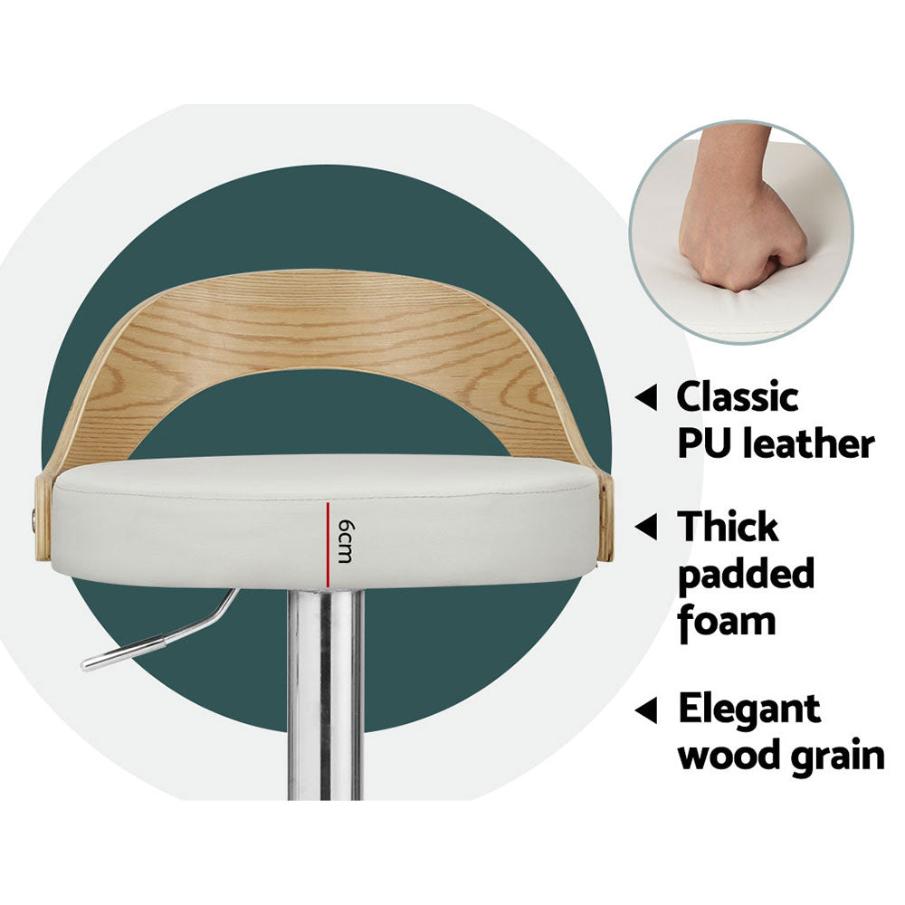 Artiss Publia Adjustable White Bar Stools