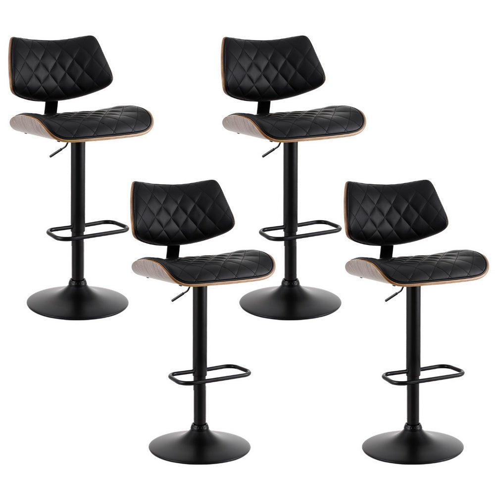 Elegant PU Leather Bar Stools with Gas Lift