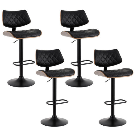 Elegant PU Leather Bar Stools with Gas Lift