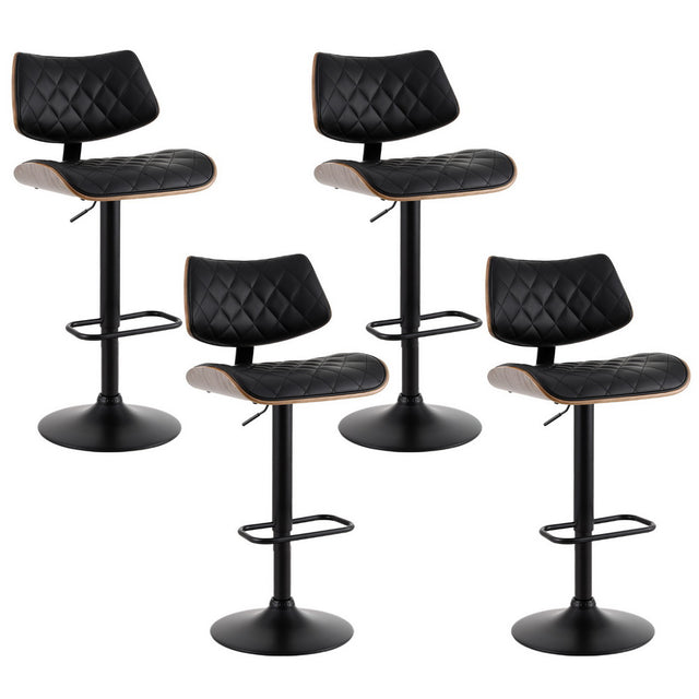 Elegant PU Leather Bar Stools with Gas Lift